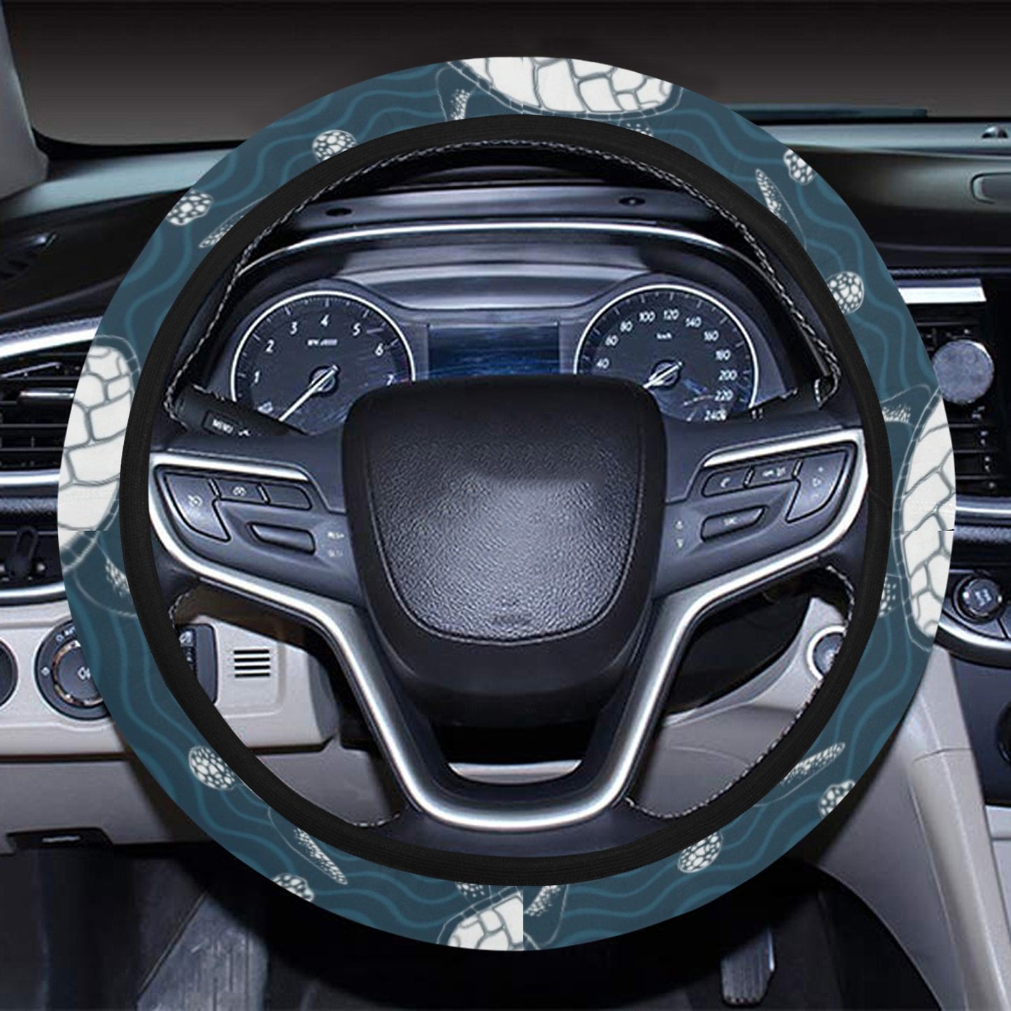 Sea Turtle Print Design LKS3015 Steering Wheel Cover with Elastic Edge