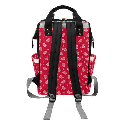 Bandana Red Paisley Print Design LKS305 Diaper Bag Backpack