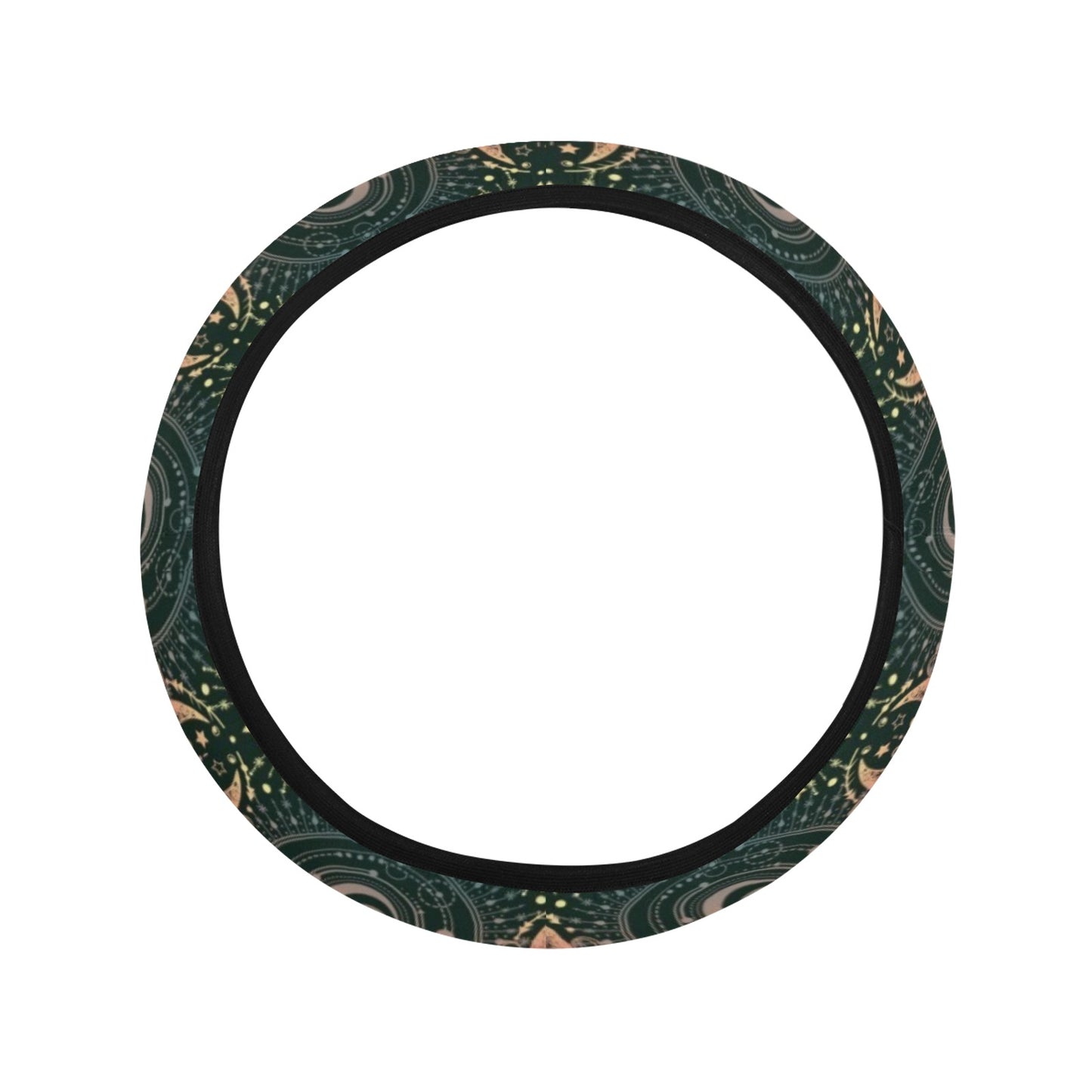 Sun Moon Print Design LKS307 Steering Wheel Cover with Elastic Edge