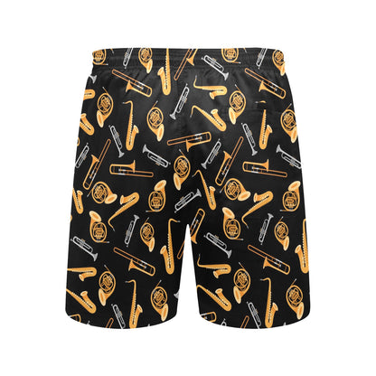 Saxophone Print Design LKS403 Men's Swim Trunks Beach Shorts