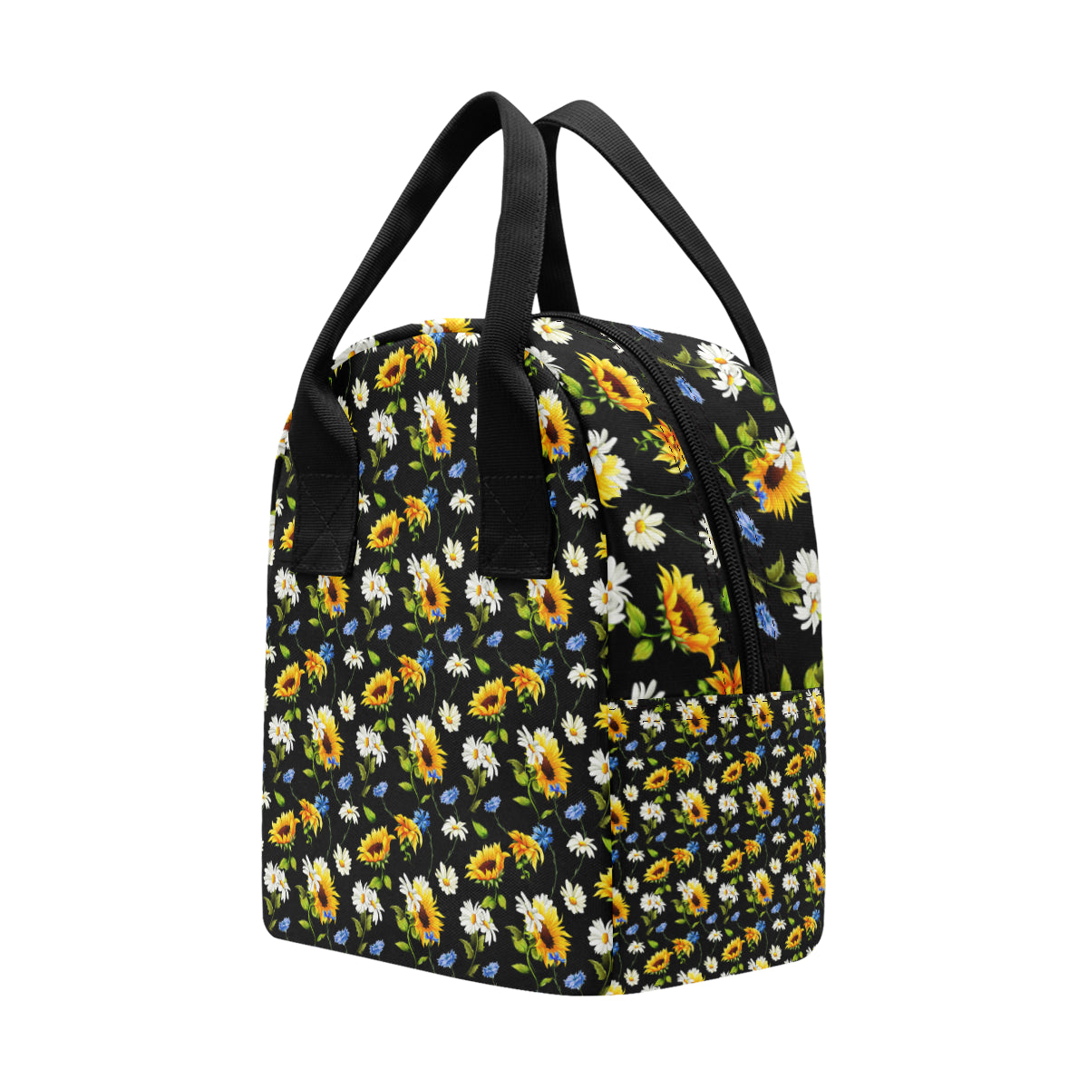 Sunflower Chamomile Bright Color Print Insulated Lunch Bag