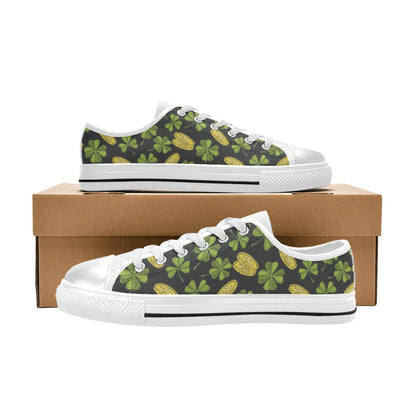 St Patricks Day Print Design LKS305 Women's White Low Top Shoes