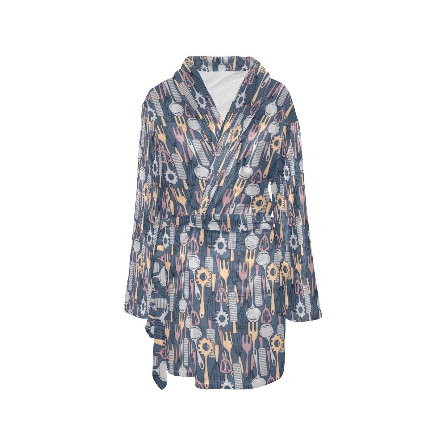 Cooking Kitchen Tools Pattern Print Design 05 Women's Fleece Robe