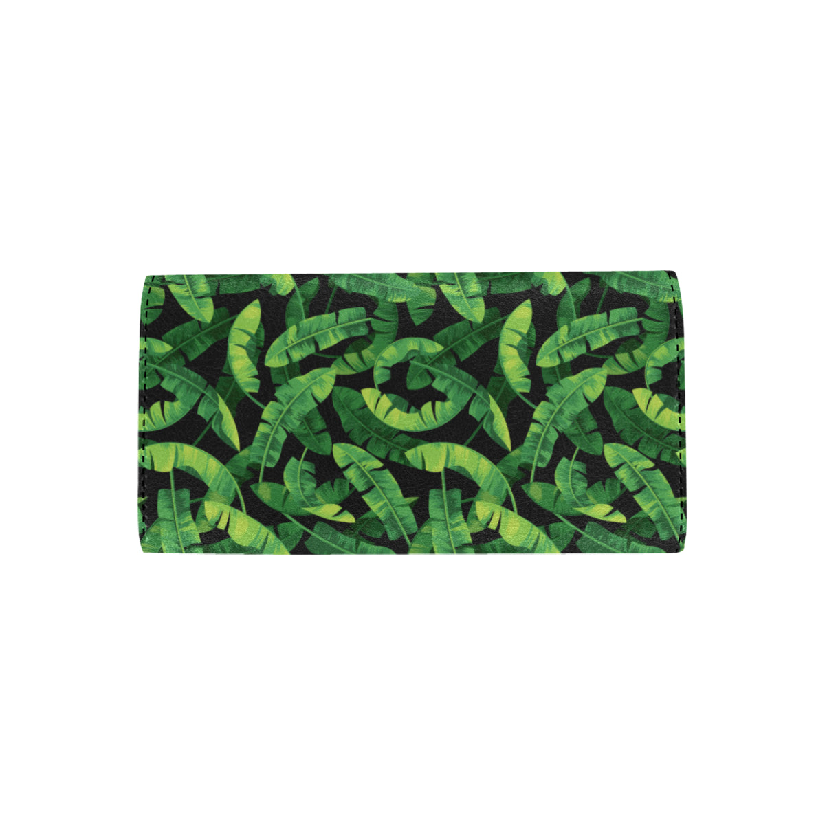 Banana Leaf Pattern Print Design 02 Women's Trifold Wallet