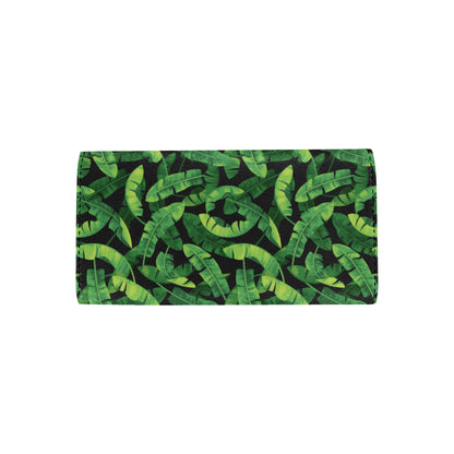 Banana Leaf Pattern Print Design 02 Women's Trifold Wallet
