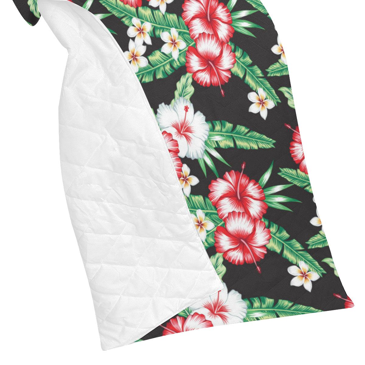 Hawaiian flower tropical leaves Premium Quilt