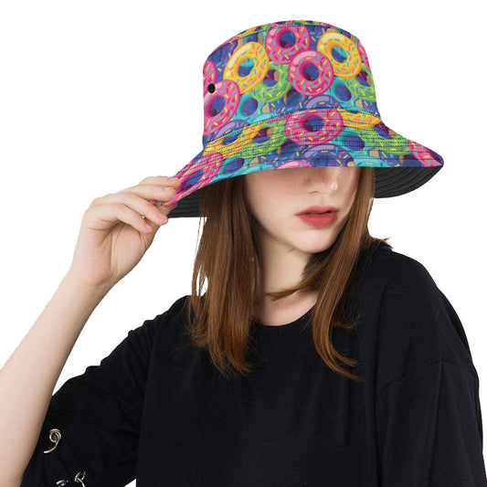 Donut Pattern Print Design DN010 Unisex Bucket Hat