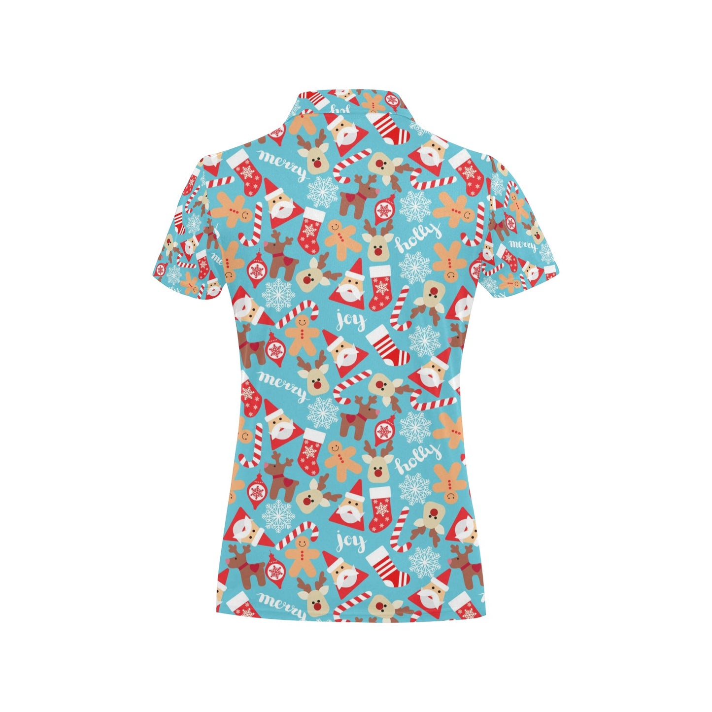 Santa Christmas Themed Print Design LKS306 Women's Polo Shirt