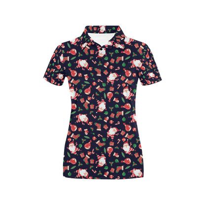 Santa Christmas Themed Print Design LKS304 Women's Polo Shirt