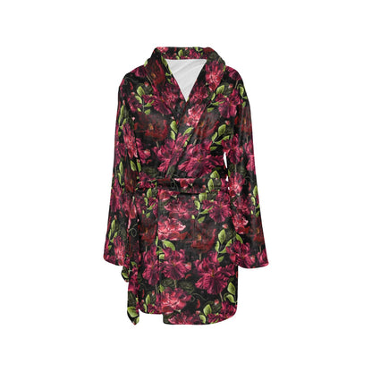 Iris Pattern Print Design IR03 Women's Fleece Robe