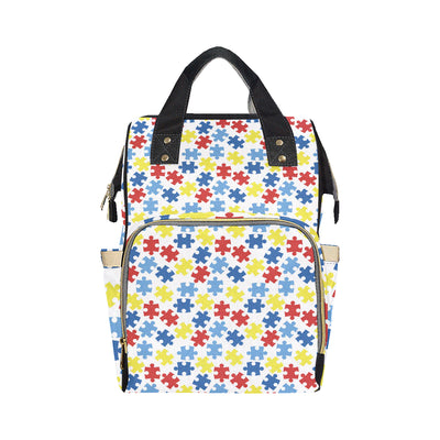 Autism Awareness Pattern Print Design 04 Diaper Bag Backpack