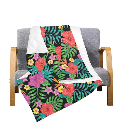 Hibiscus Red Hawaiian Flower Premium Quilt