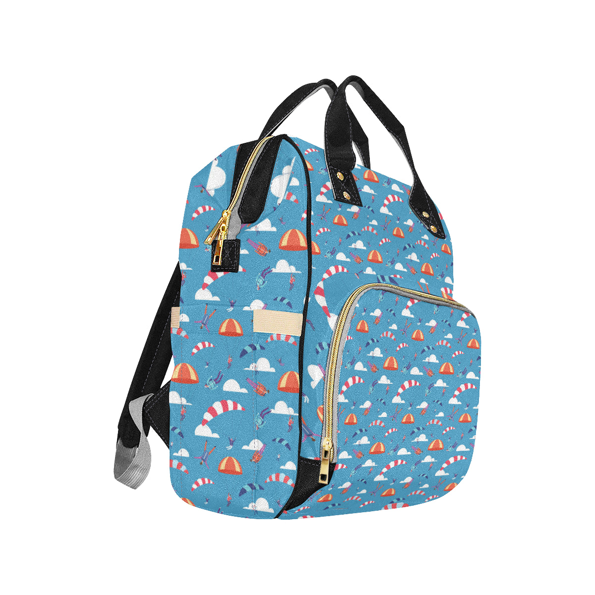 Skydiving Pattern Print Design 03 Diaper Bag Backpack
