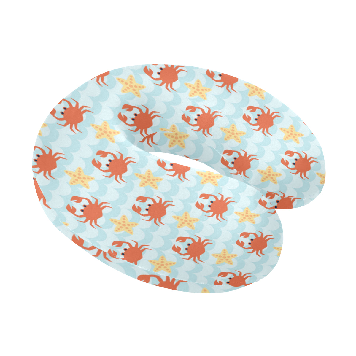 Crab Pattern Print Design 03 U-Shaped Travel Neck Pillow