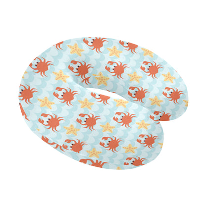 Crab Pattern Print Design 03 U-Shaped Travel Neck Pillow