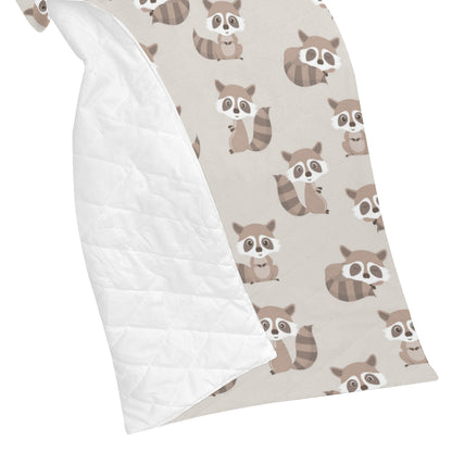 Raccoon Pattern Print Design A05 Premium Quilt