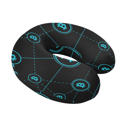 Cryptocurrency Pattern Print Design 01 U-Shaped Travel Neck Pillow