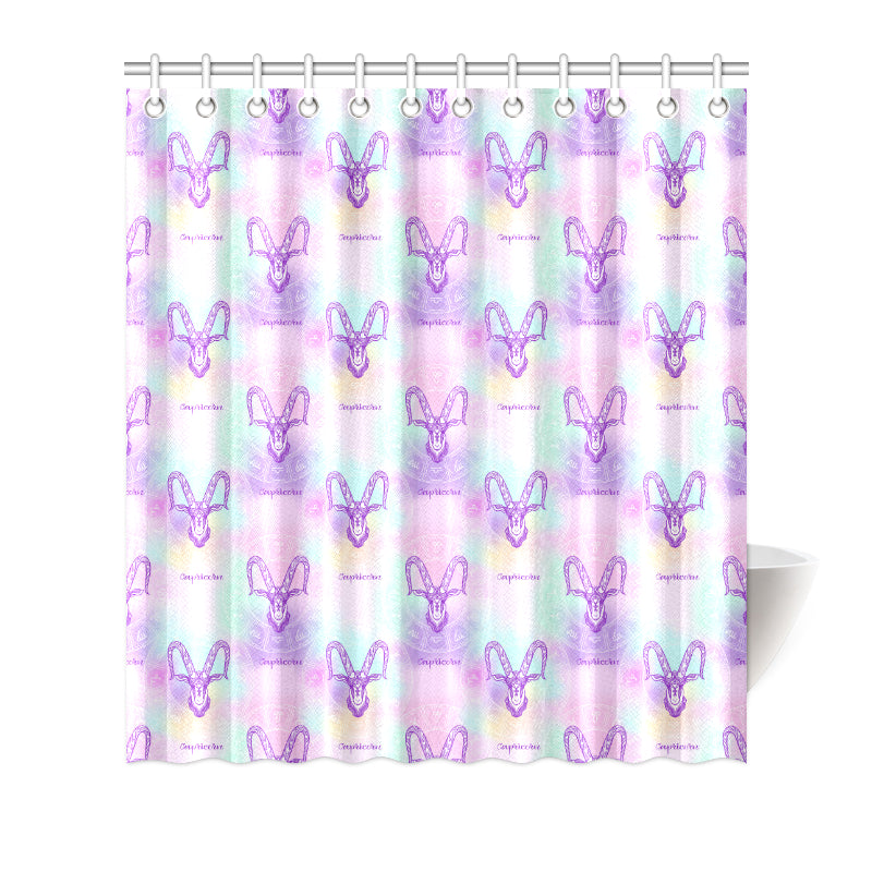 Capricorn Zodiac Pattern Print Design 02 Shower Curtain