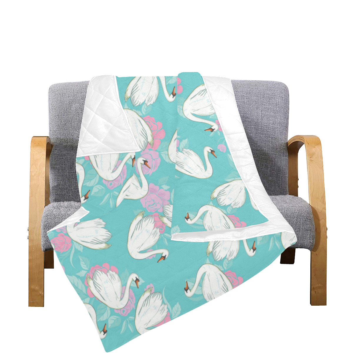 Swan Pattern Print Design 03 Premium Quilt