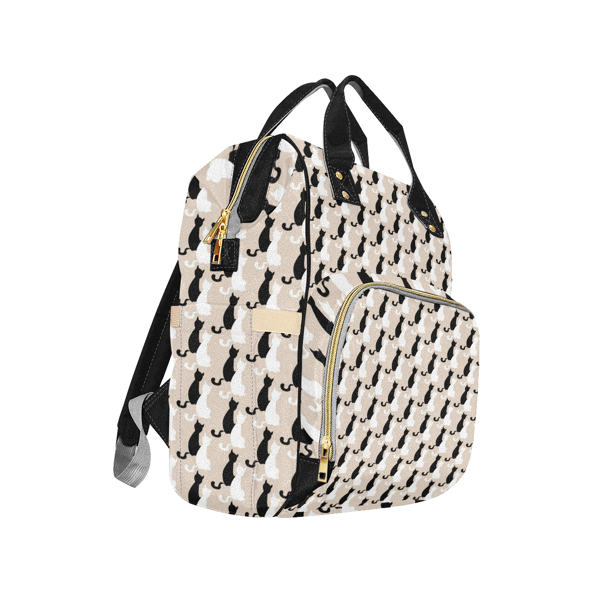 Cat Pattern Print Design 04 Diaper Bag Backpack