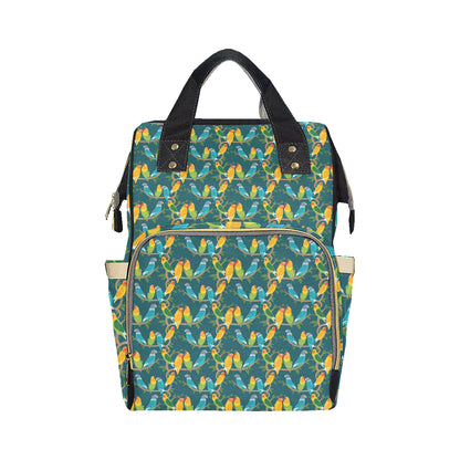 Lovebird Pattern Print Design 02 Diaper Bag Backpack