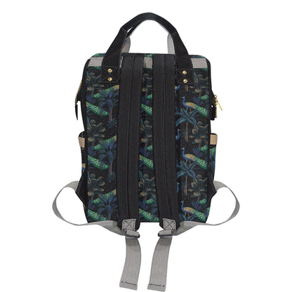 Rainforest Peacock Pattern Print Design A04 Diaper Bag Backpack