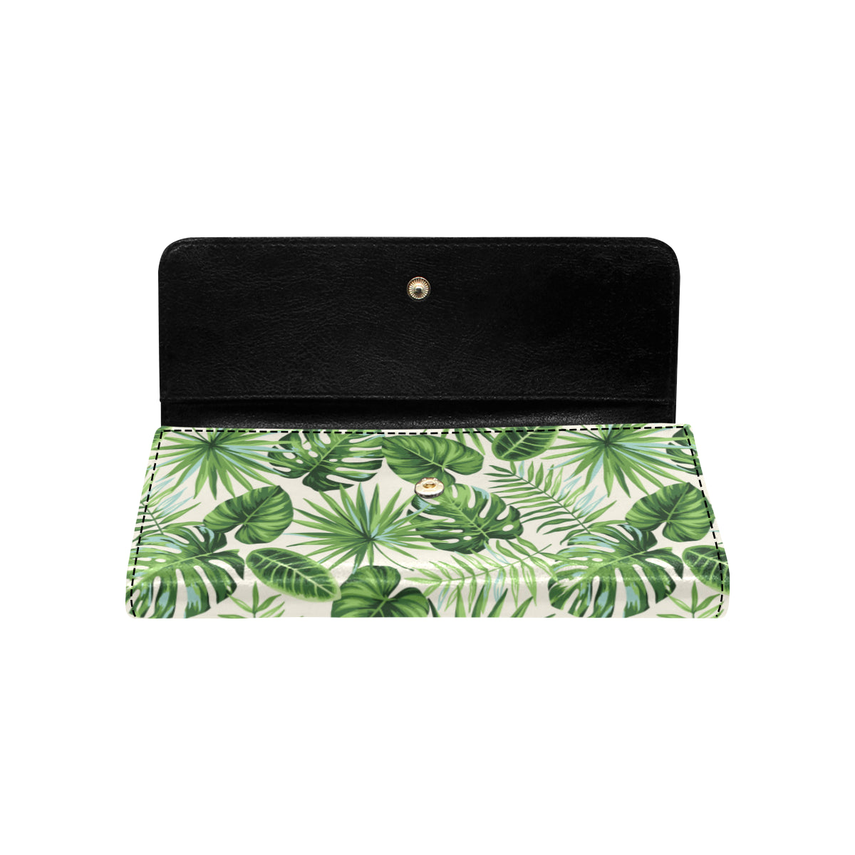 Palm Leaf Pattern Print Design A01 Women's Trifold Wallet