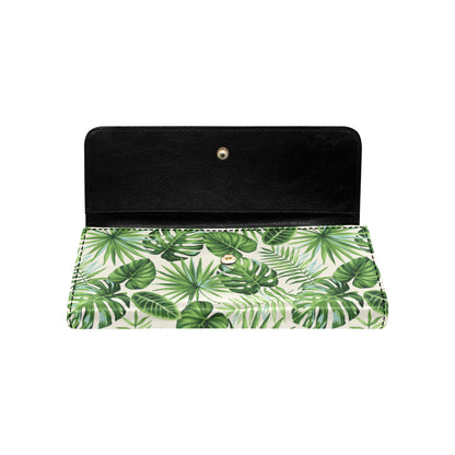 Palm Leaf Pattern Print Design A01 Women's Trifold Wallet