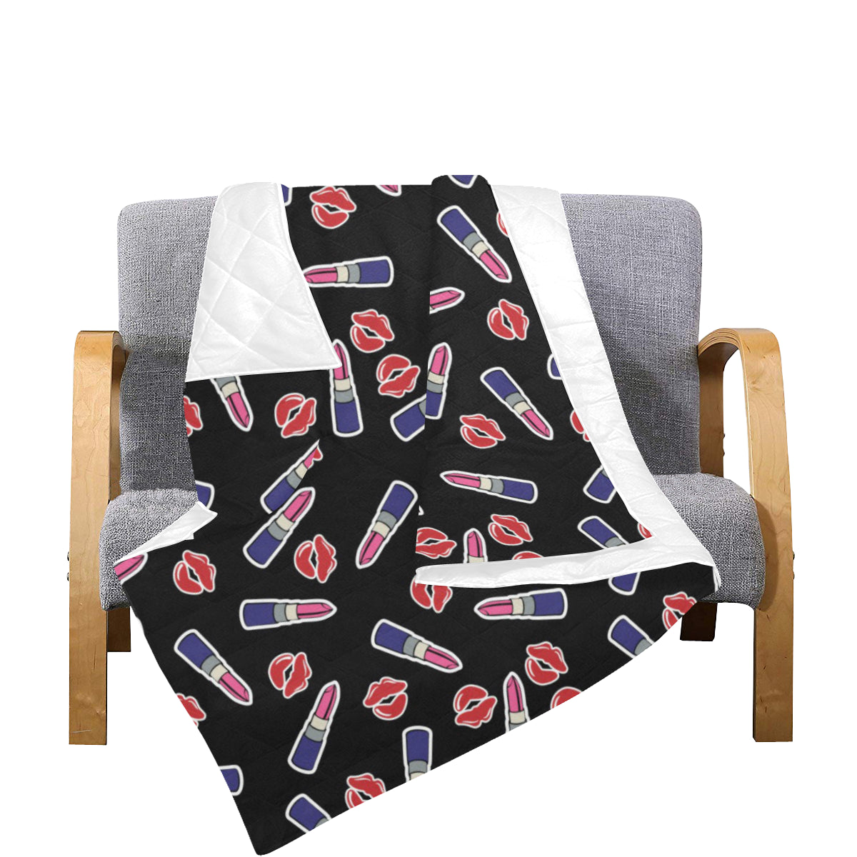 Lipstick Pattern Print Design LT01 Premium Quilt