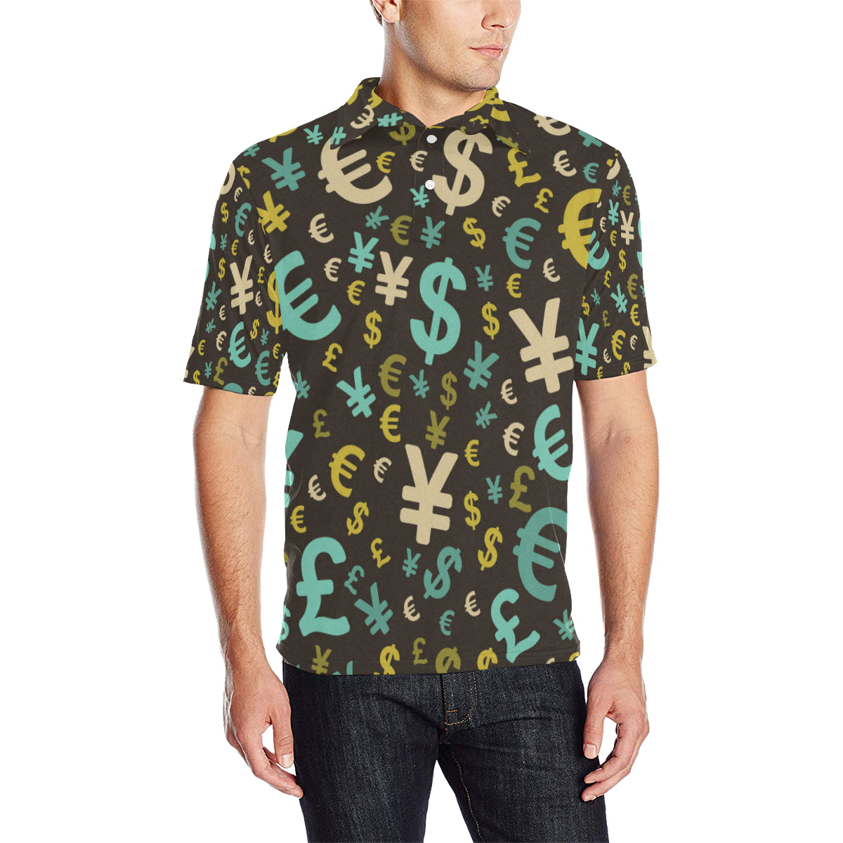 Money Pattern Print Design 01 Men Polo Shirt