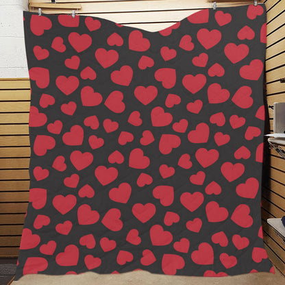 Heart Red Pattern Print Design HE01 Premium Quilt