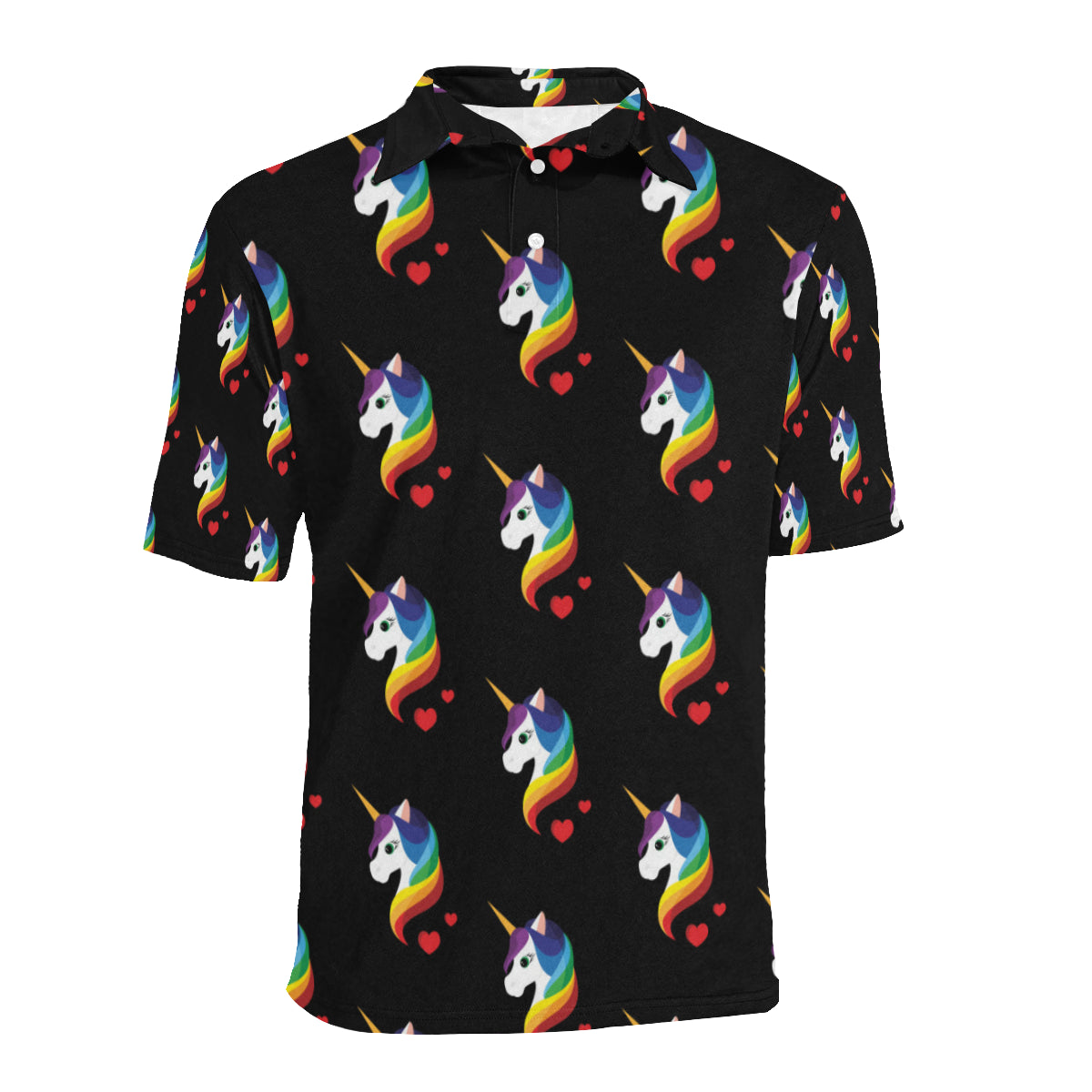 Rainbow Unicorn Pattern Print Design A03 Men Polo Shirt