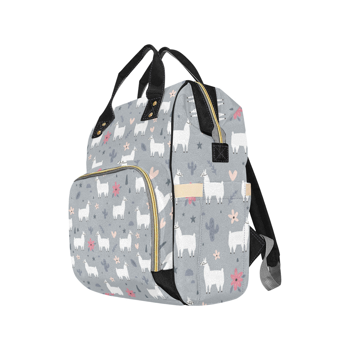 Llama Pattern Print Design 010 Diaper Bag Backpack