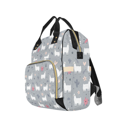 Llama Pattern Print Design 010 Diaper Bag Backpack