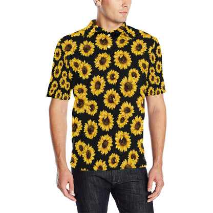 Sunflower Pattern Print Design SF05 Men Polo Shirt