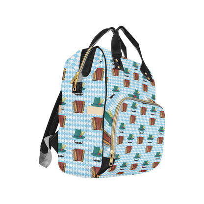 Accordion Mustache Pattern Print Design 01 Diaper Bag Backpack