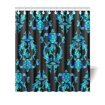 Sea turtle Polynesian Tribal Hawaiian Shower Curtain
