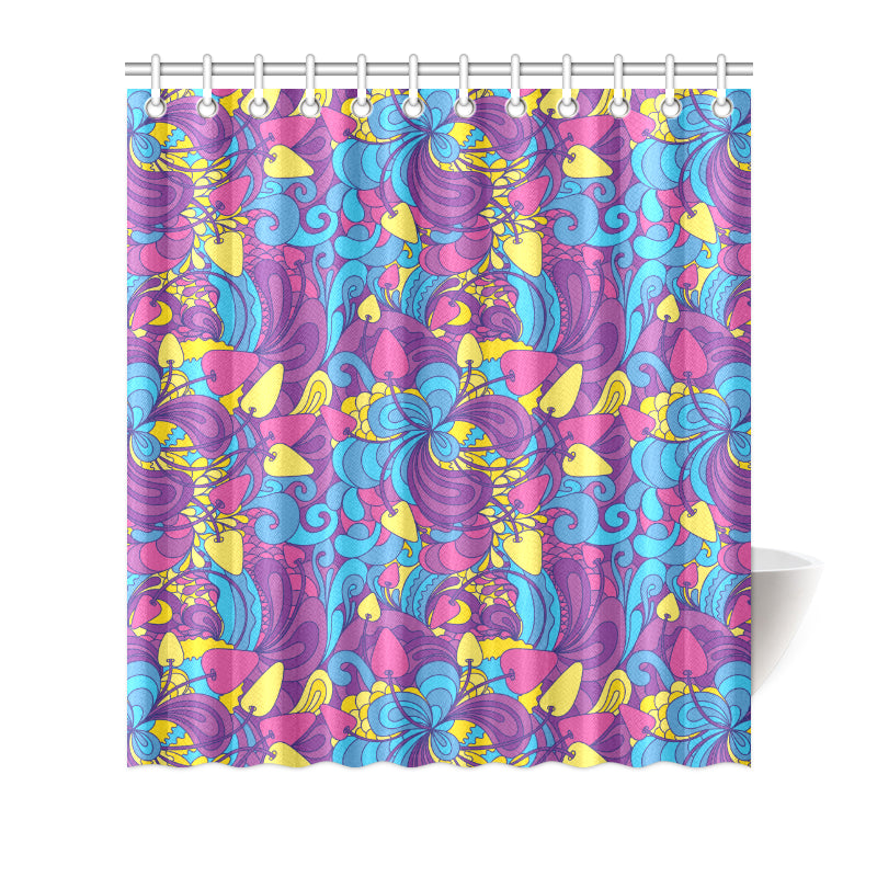 Psychedelic Mushroom Pattern Print Design A03 Shower Curtain