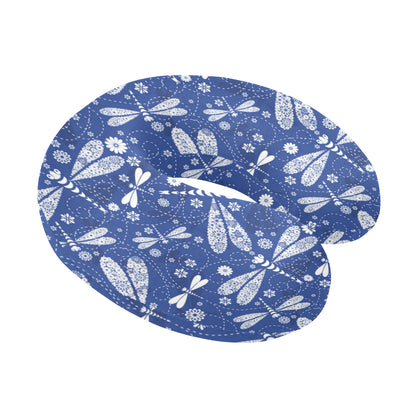 Dragonfly Pattern Print Design 03 U-Shaped Travel Neck Pillow