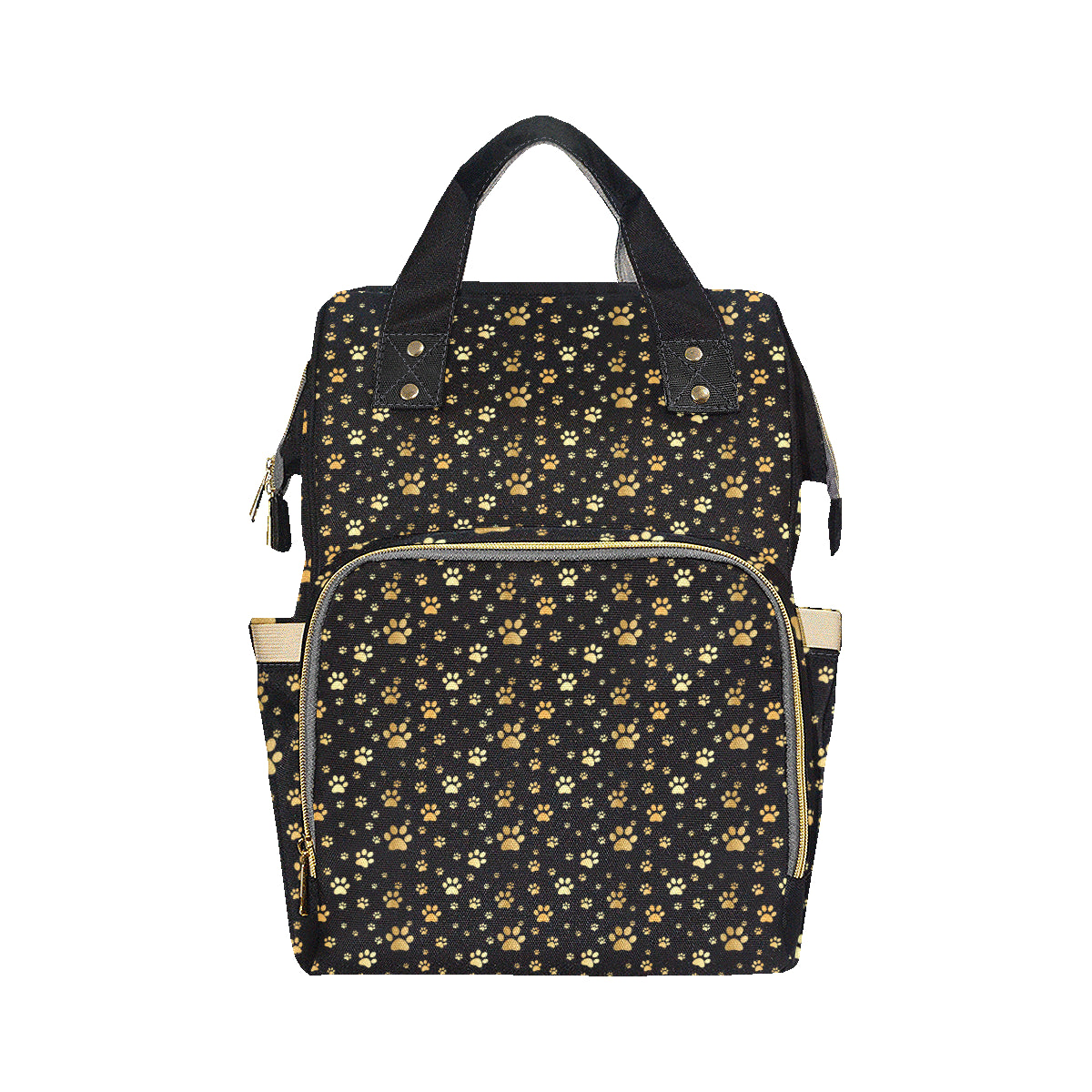 Paw Gold Print Diaper Bag Backpack