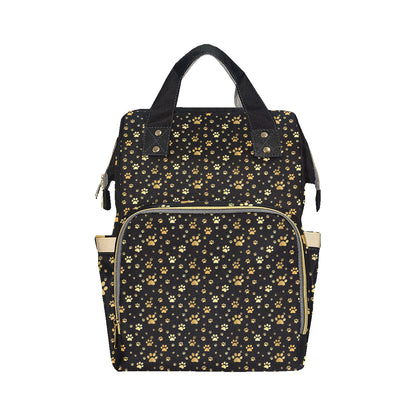 Paw Gold Print Diaper Bag Backpack