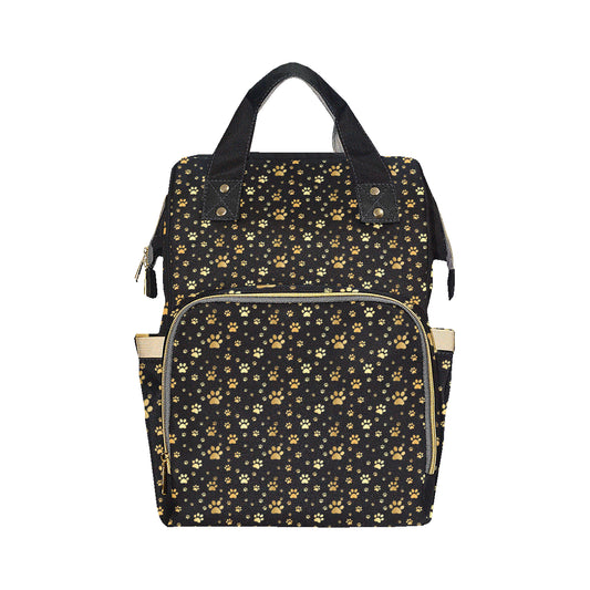 Paw Gold Print Diaper Bag Backpack