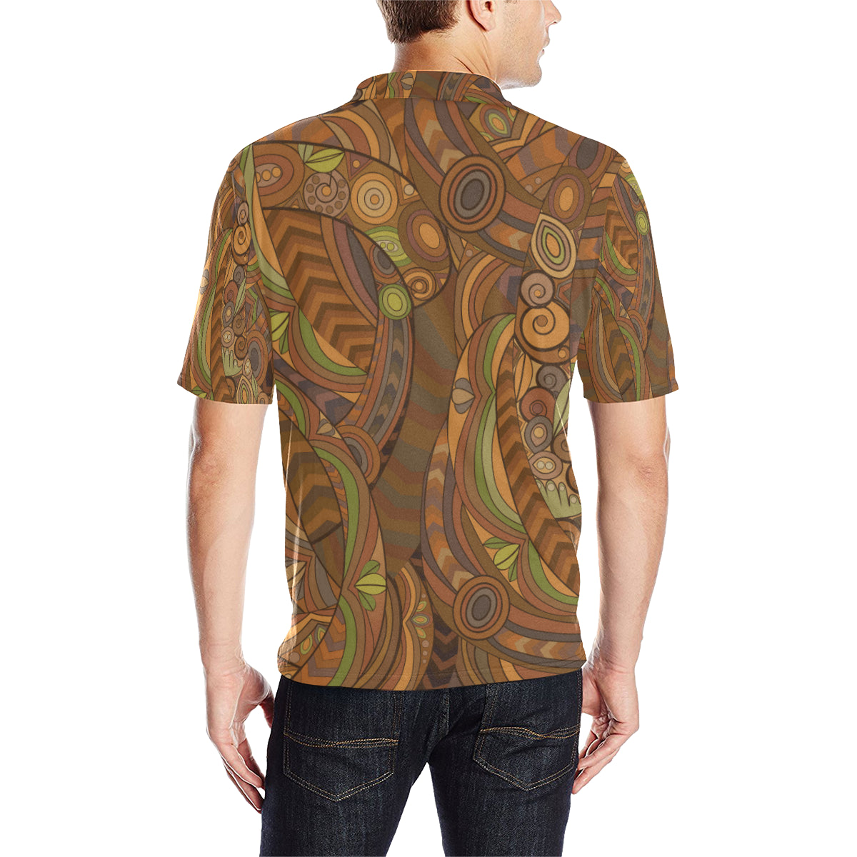 Maori Ornament Design Print Men Polo Shirt
