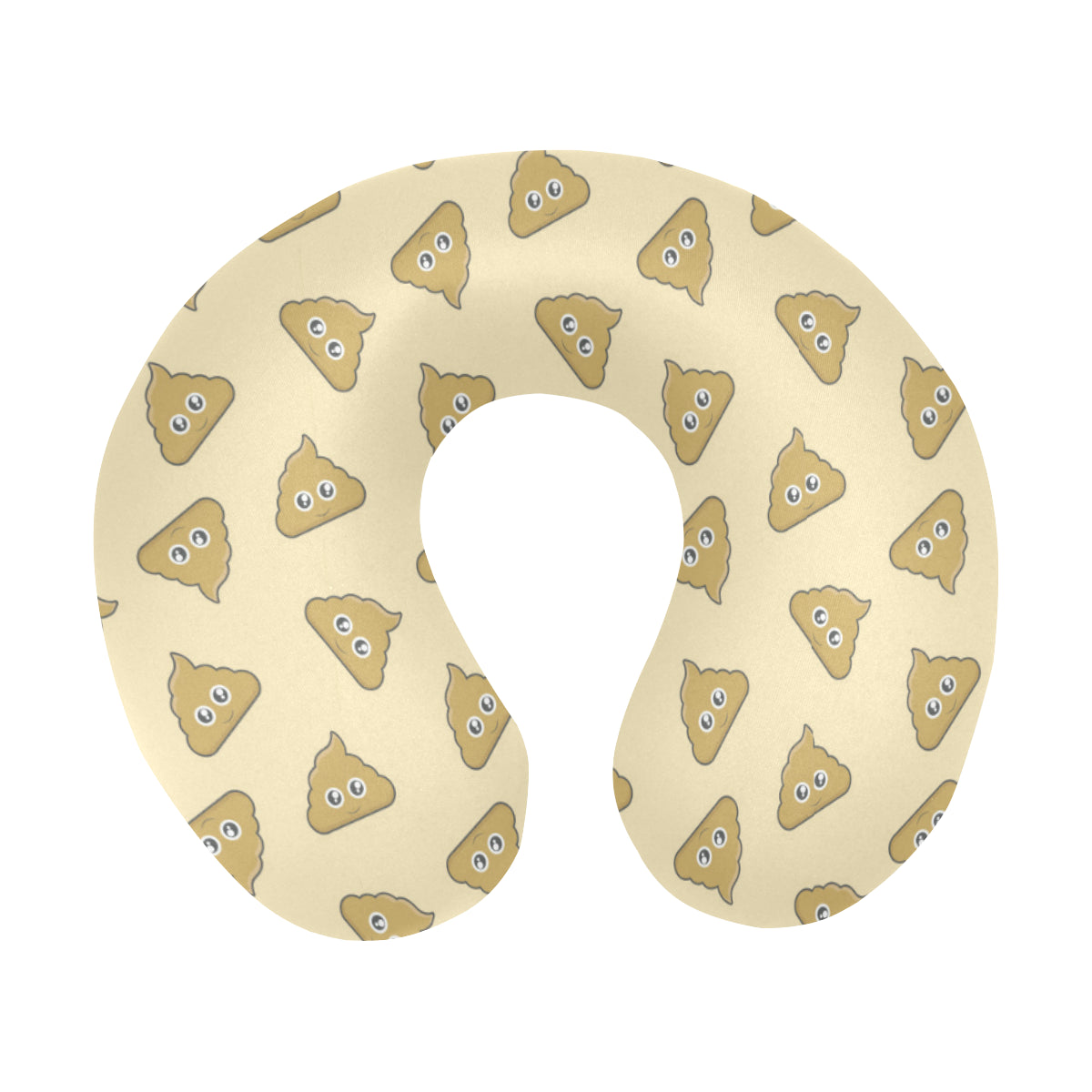 Poop Emoji Pattern Print Design A02 U-Shaped Travel Neck Pillow