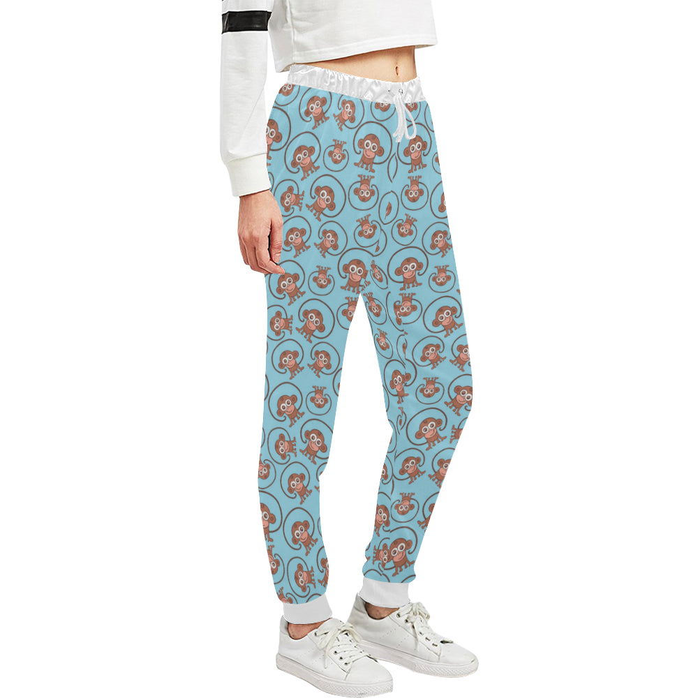 Monkey Cute Design Themed Print Unisex Sweatpants
