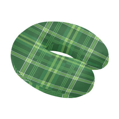 Irish Plaid Pattern Print Design 02 U-Shaped Travel Neck Pillow