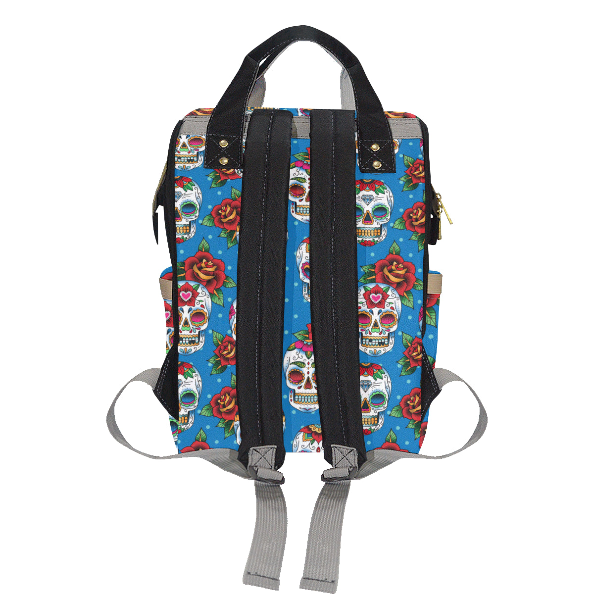 Sugar Skull Rose Pattern Diaper Bag Backpack