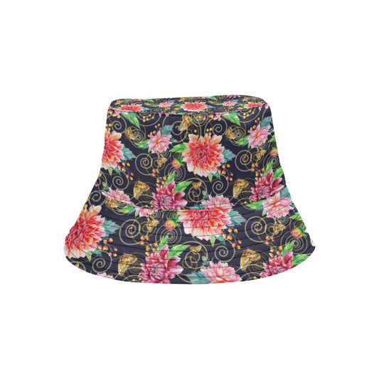 Dahlia Pattern Print Design DH02 Unisex Bucket Hat