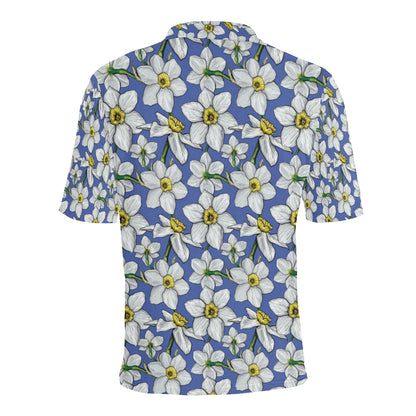 Daffodils Pattern Print Design DF08 Men Polo Shirt