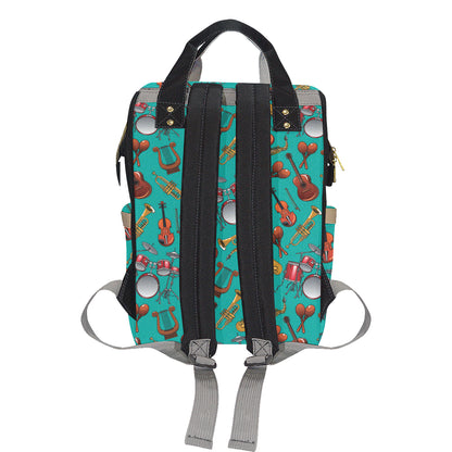 Drum Set Pattern Print Design 01 Diaper Bag Backpack